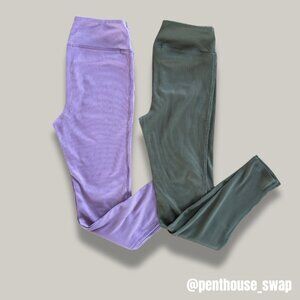 2 Pack Pink and Green Leggings, Size M